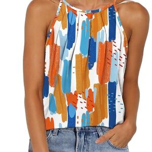 Colorful Abstract Print Women's Top